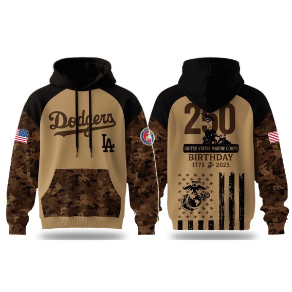 Dodgers USMC 250th Anniversary Hoodie 2025 1