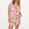 Fall Pumpkin Silky Satin Pajama Set