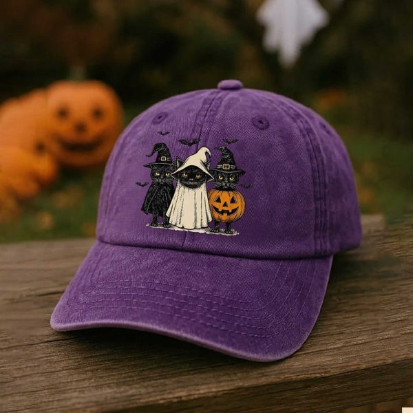 Ghost Black Cat Pumpkin Hat