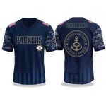 Green Bay Packers US Navy 250th Birthday V-neck Short Sleeve Jersey 2025