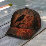 Halloween Crow Vintage Print Hat