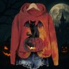 Halloween Dark Demon Black Cat Print Hoodie 1