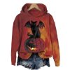 Halloween Dark Demon Black Cat Print Hoodie 2
