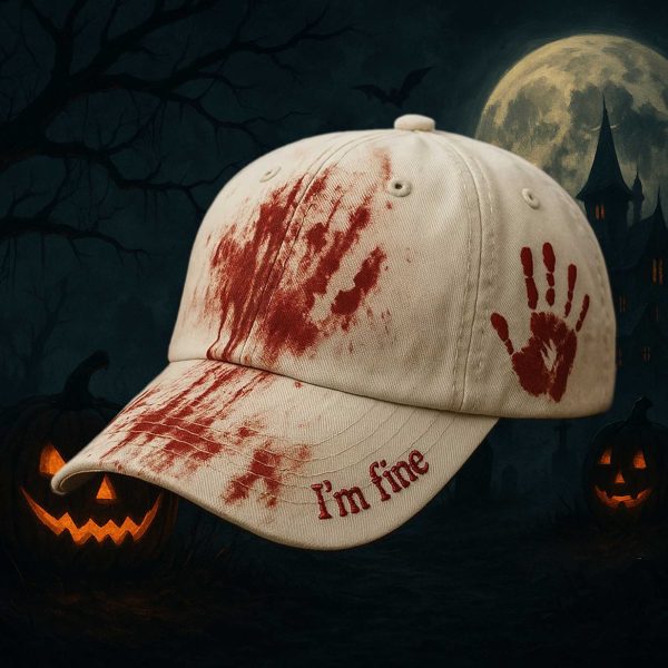 I'm Fine Halloween Blood Print Hat