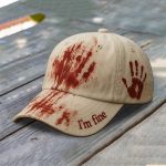 I'm Fine Halloween Blood Print Hat