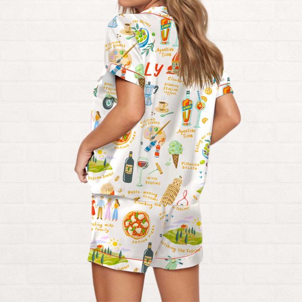 Italian Vacation Silky Satin Pajama Set 2