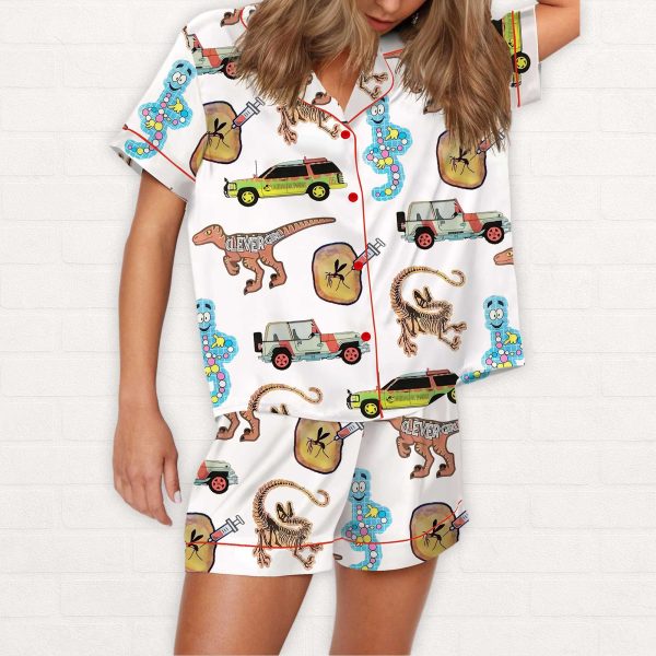 Jurassic Dinosaurs World Silky Satin Pajama Set 1