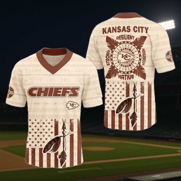 Kansas City Chiefs Native American V neck Jersey 2025 2