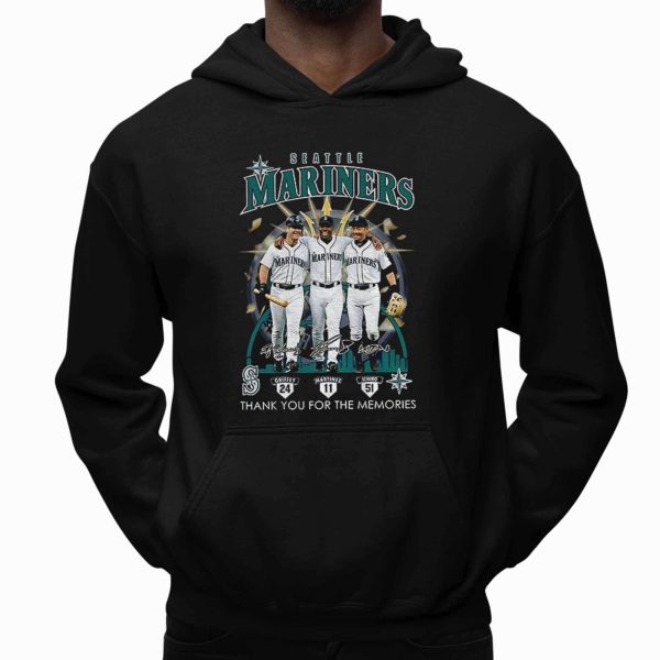 Ken Griffey Jr Edgar Martnez and Ichiro Suzuki Seattle Mariners Thank You For The Memories Shirt 1 1