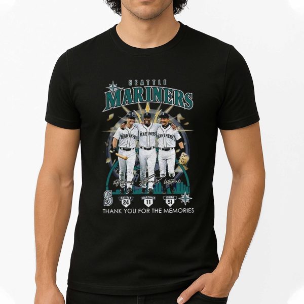 Ken Griffey Jr Edgar Martnez and Ichiro Suzuki Seattle Mariners Thank You For The Memories Shirt 1 4
