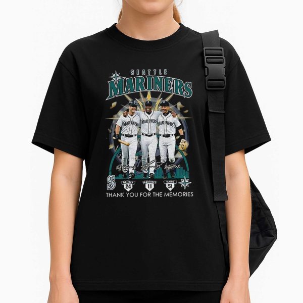 Ken Griffey Jr Edgar Martnez and Ichiro Suzuki Seattle Mariners Thank You For The Memories Shirt 1