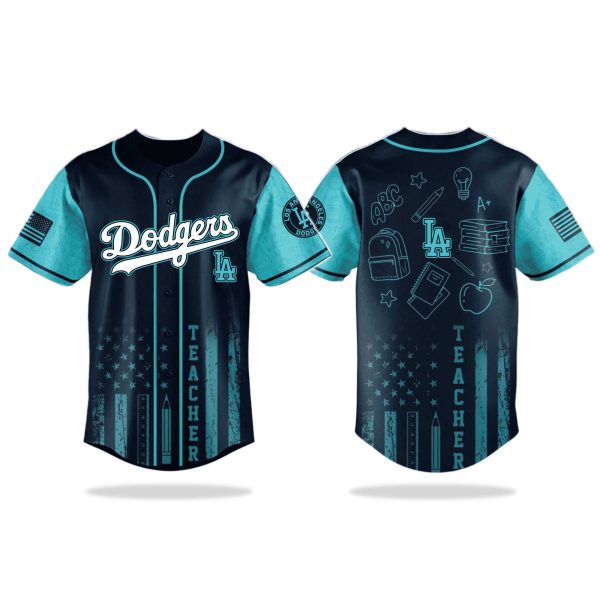 Los Angeles Dodgers Teacher Appreciation Ocean Teal Jersey 2025 1
