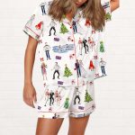 Love Actually Christmas Silky Satin Pajama Set