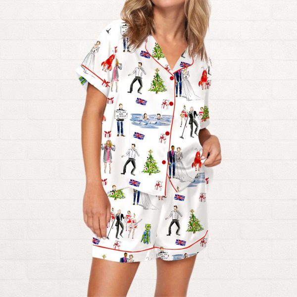 Love Actually Christmas Silky Satin Pajama Set