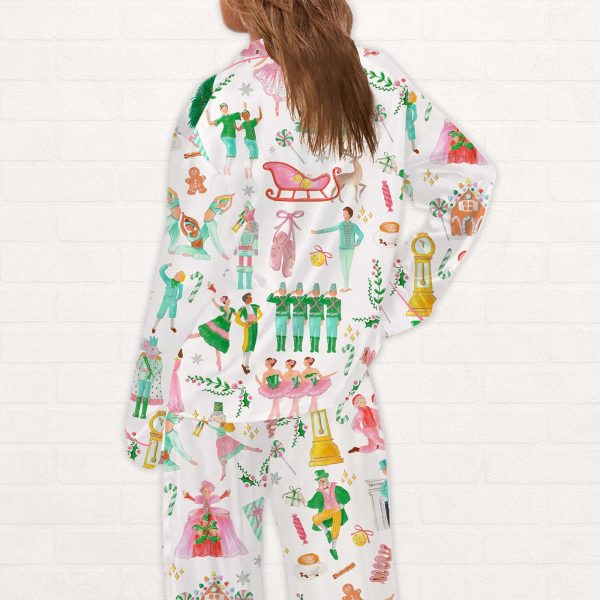 Lovely Nutcracker Christmas Silky Satin Pajama Set 3