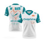 Miami Dolphins Nurses Night V-neck Short Sleeve Jersey 2025