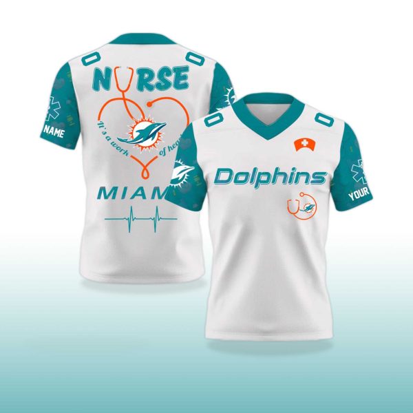 Miami Dolphins Nurses Night V neck Short Sleeve Jersey 2025 2