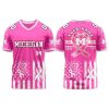Michigan Wolverines Breast Cancer Awareness Month V neck Short Sleeve Jersey 2025 1