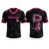 Minnesota Vikings Breast Cancer Awareness Month V neck Short Sleeve Jersey 2025 1