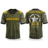 Missouri Tigers 250 US ARMY V neck Short Sleeve Jersey 2025 1