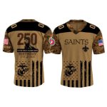 New Orleans Saints USMC 250th Birthday V-neck Jersey 2025