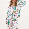 New York City Christmas Silky Satin Pajama Set 1