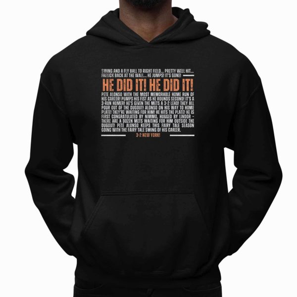 New York Mets Pete Alonso Howie Rose Playoff Call He Did It He Did It Shirt 2