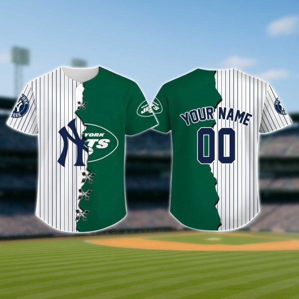 New York Yankees x New York Jets Baseball Jersey 2025 2