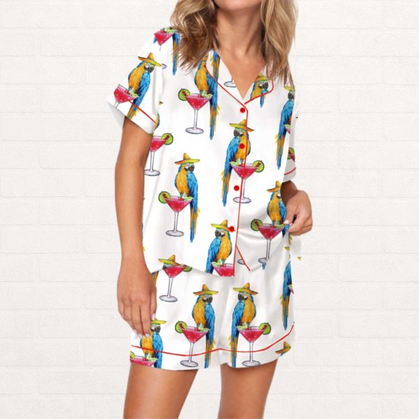Parrot Margarita Silky Satin Pajama Set