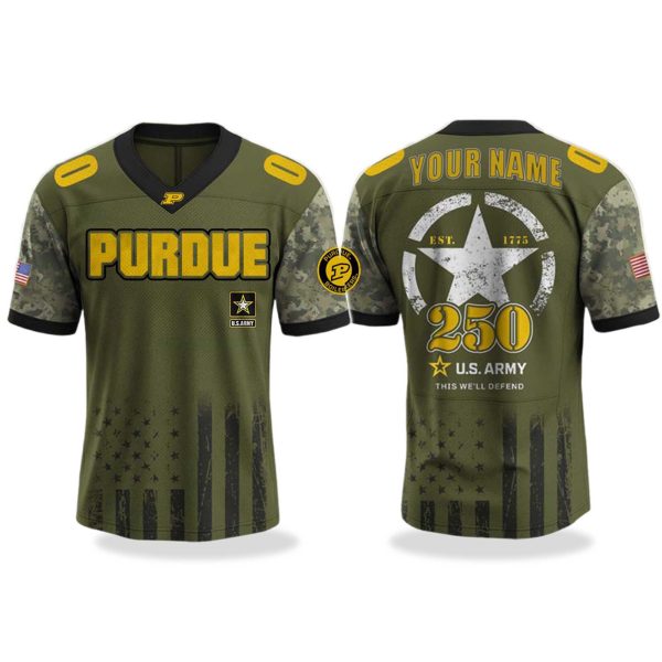 Purdue Boilermakers 250 US ARMY V neck Short Sleeve Jersey 1