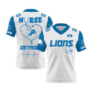 Detroit Lions Nurses Night V neck Short Sleeve Jersey 2025 1
