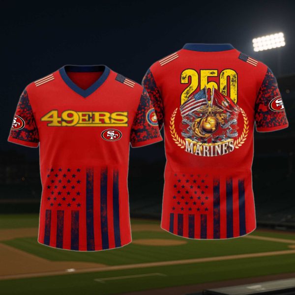 San Francisco 49ers USMC 250th Anniversary V Neck Jers