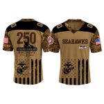 Seattle Seahawks USMC 250th Birthday V-Neck Jersey 2025