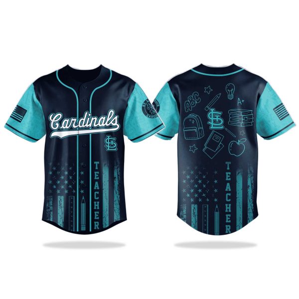 St Louis Cardinals Teacher Appreciation Ocean Teal Jersey 2025 1