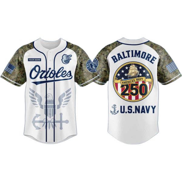 US Navy 250th Birthday Baltimore Orioles Jersey 2025 1