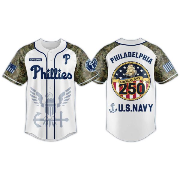 US Navy 250th Birthday Philadelphia Phillies Jersey 2025 1