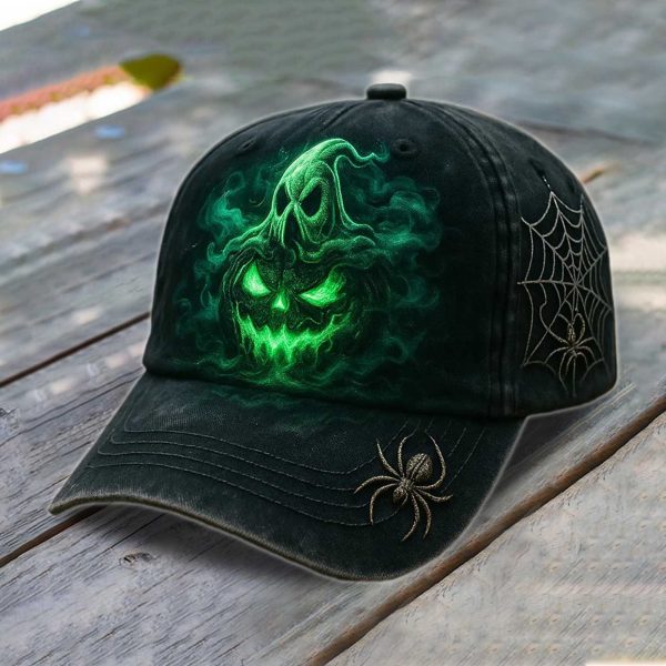 Vintage Halloween Ghost Print Hat 2