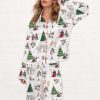 Watercolor Christmas Silky Satin Pajama Set 1