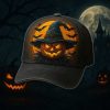 Witchy Pumpkin Halloween Print Hat 1
