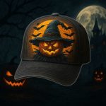 Witchy Pumpkin Halloween Print Hat