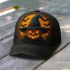Witchy Pumpkin Halloween Print Hat 2