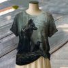 Wolf Crow Print Shirt 1