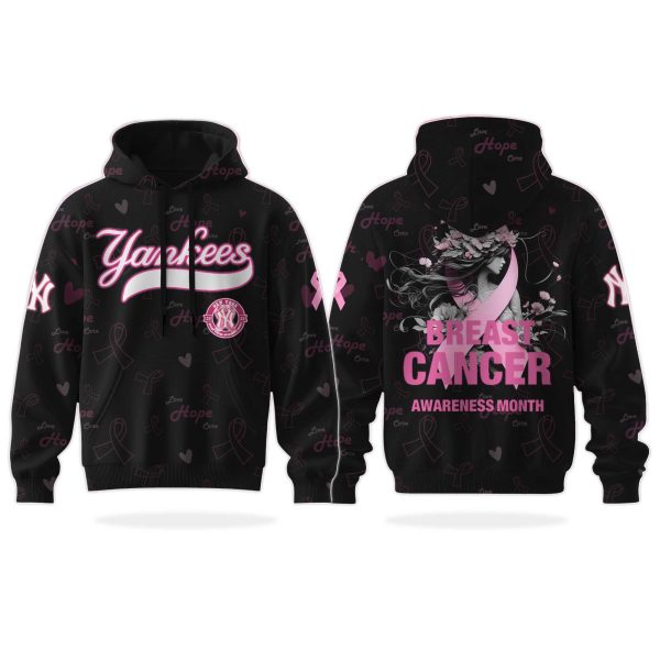 Yankees Breast Cancer Awareness Month Hoodie 2025 1