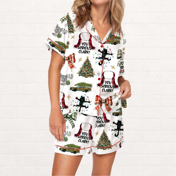 You Serious Clark Christmas Silky Satin Pajama Set