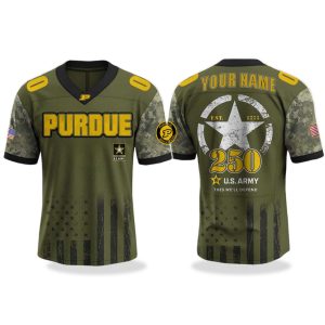Purdue Boilermakers 250 US ARMY V neck Short Sleeve Jersey 1