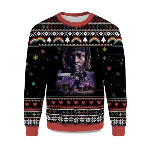 2025 Gus Edwards Baltimore Ravens Ugly Christmas Sweater 1