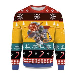 2025 Khalil Mack Chicago Bears Ugly Christmas Sweater 1