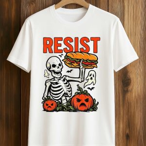 Skeleton Resist Sandwich Ghost Halloween Shirt (1)