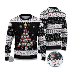 2025 Skull Pine Tree Ugly Christmas Sweater 1