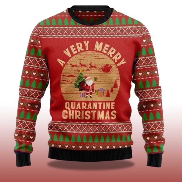 2025 A Very Merry Quarantine Christmas Ugly Christmas Sweater 2